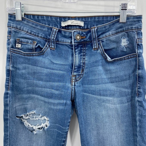 KANCAN Mid Rise Distressed Stretch Skinny Casual Jeans Size 7 / 27 - Picture 4 of 8